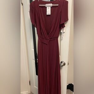 NWT Size 6 David’s bridal bridesmaid dress wine wrap